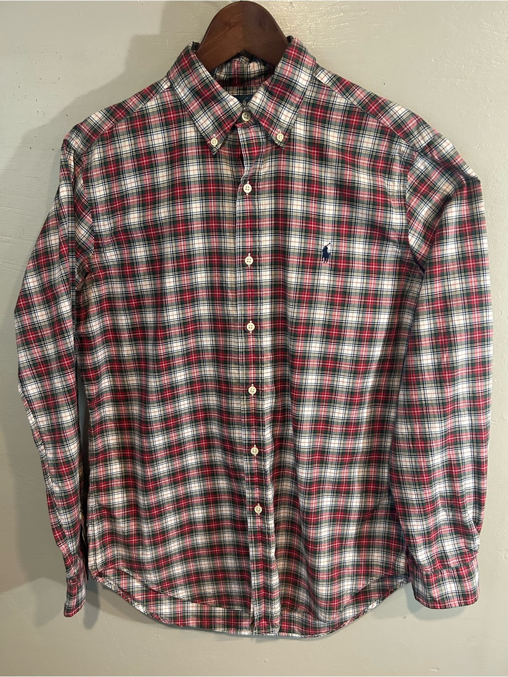 Polo by Ralph Lauren Red, Green & White Plaid Button-Down Shirt
